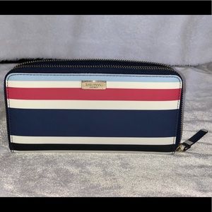 Kate Spade Neda Striped Zip Clutch Wallet
